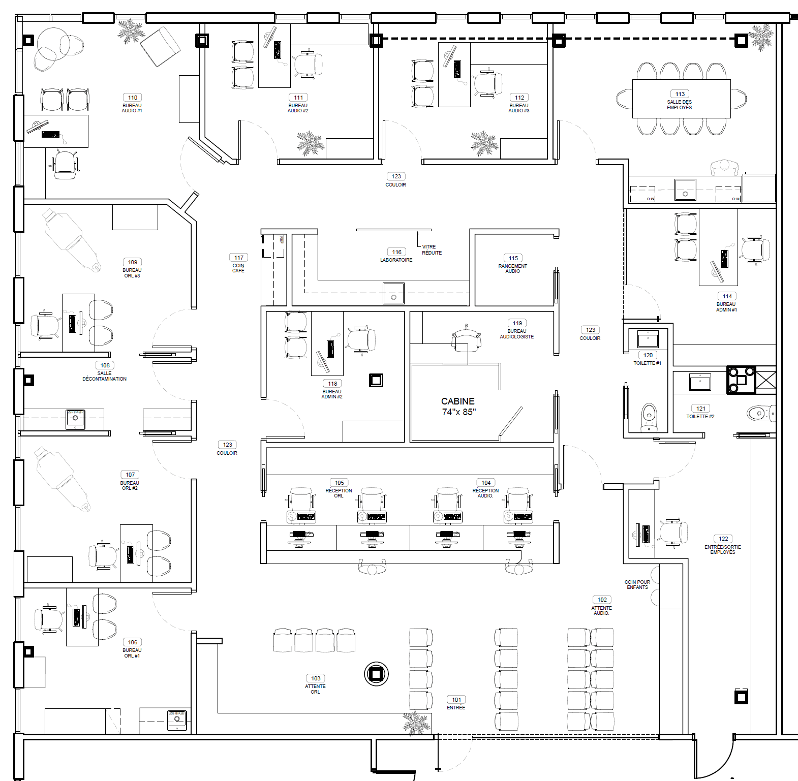 plan d'une clinique ORL et Audiologie